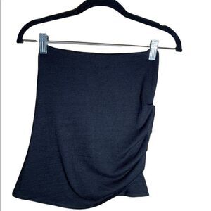 Wilfred Free Black Mini Size Ruffle Slit Skirt